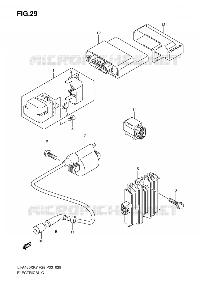 ELECTRICAL Suzuki QUAD 450 KINGQUAD 2009  LT-A450XZK9(P28/P33)