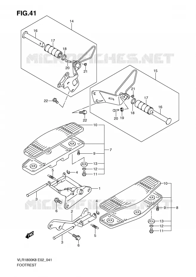 FOOTREST (WITHOUT VLR1800TK9/TL0 E24) Suzuki MOTO 1800 INTRUDER 2009  VLR1800K9(E2)