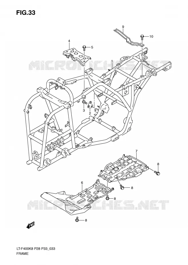 FRAME Suzuki QUAD 400 KINGQUAD 2010  LT-F400L0(P28/P33)