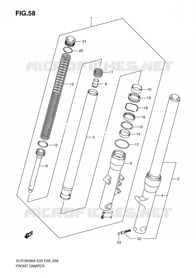 FRONT FORK Suzuki MOTO 1800 BOULEVARD 2010  VLR1800L0(E3/E28)