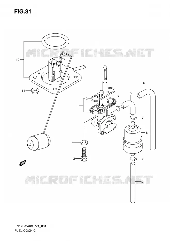 FUEL COCK Suzuki MOTO 125 EN 2003  EN125-2AK3(P71)