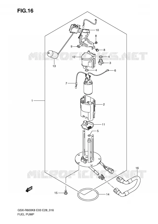 FUEL PUMP Suzuki MOTO 600 GSX-R 2008  GSX-R600K8(E3/E28)