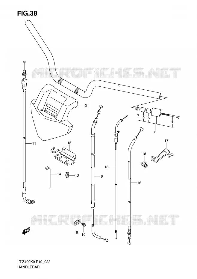 HANDLEBAR Suzuki QUAD 400 QUADSPORT 2010  LT-Z400L0(E19)
