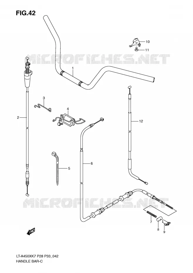 HANDLEBAR Suzuki QUAD 450 KINGQUAD 2007  LT-A450XK7(P28/P33)