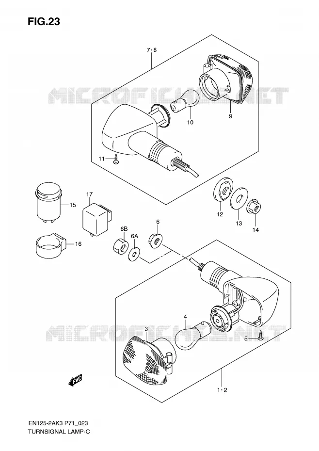 INDICATORS Suzuki MOTO 125 EN 2006  EN125HUZK6(P71)
