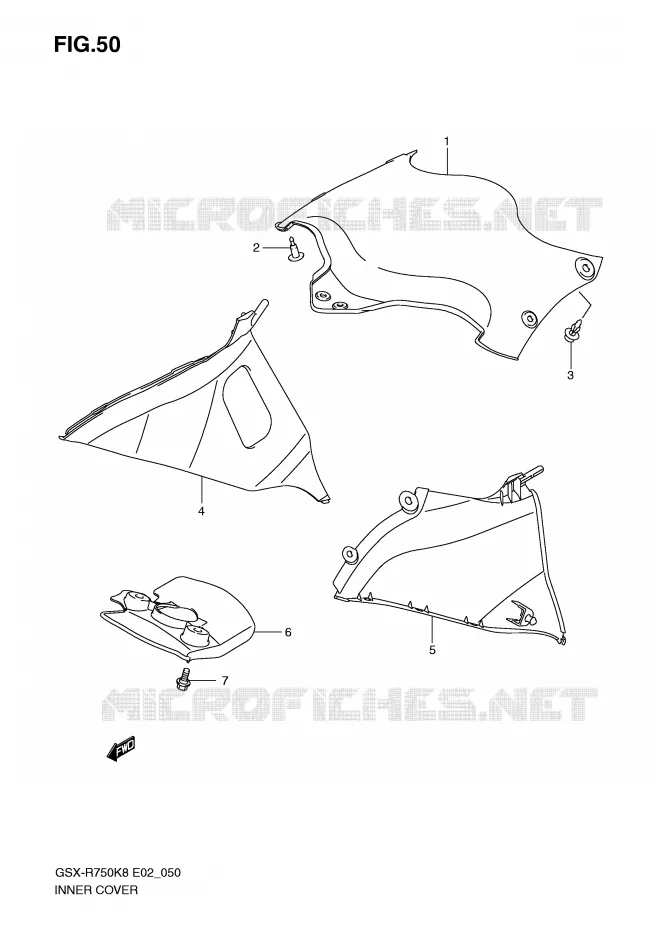 INNER COVER Suzuki MOTO 750 GSX-R 2008  GSX-R750K8(E2)