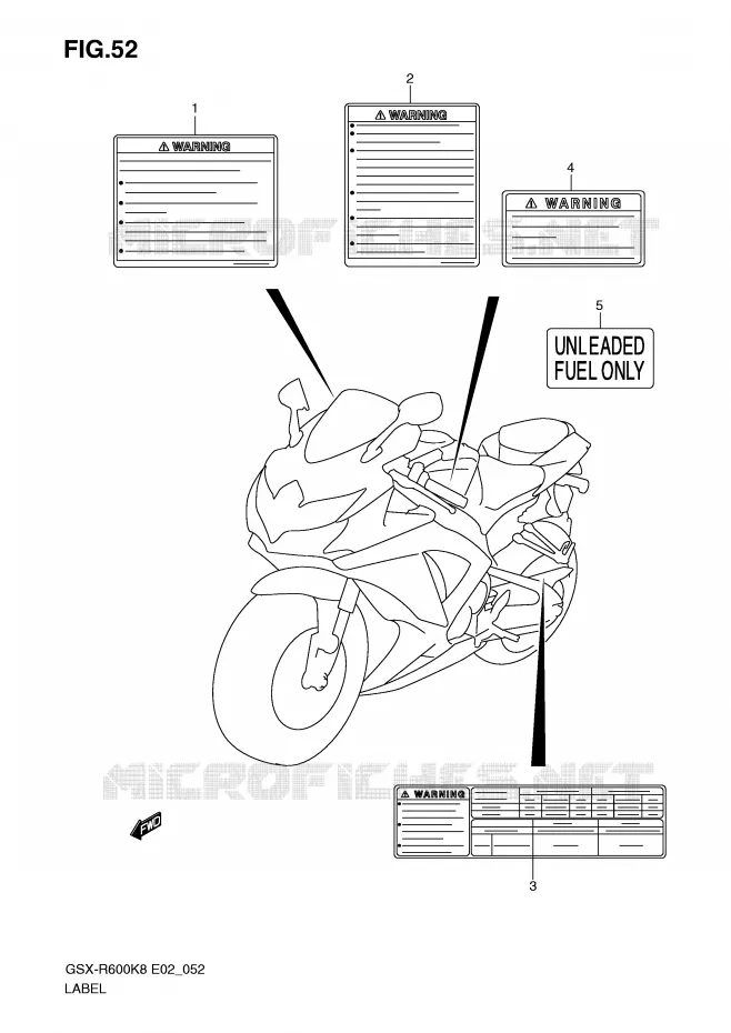 LABEL Suzuki MOTO 600 GSX-R 2010  GSX-R600L0(E2)