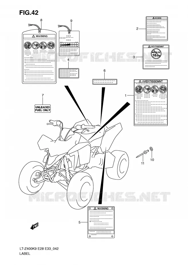 LABEL Suzuki QUAD 400 QUADSPORT 2009  LT-Z400K9(E28/E33)