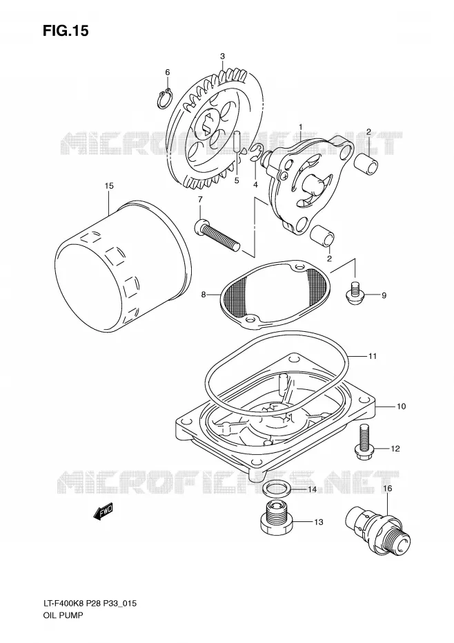 OIL PUMP Suzuki QUAD 400 KINGQUAD 2009  LT-F400K9(P28/P33)