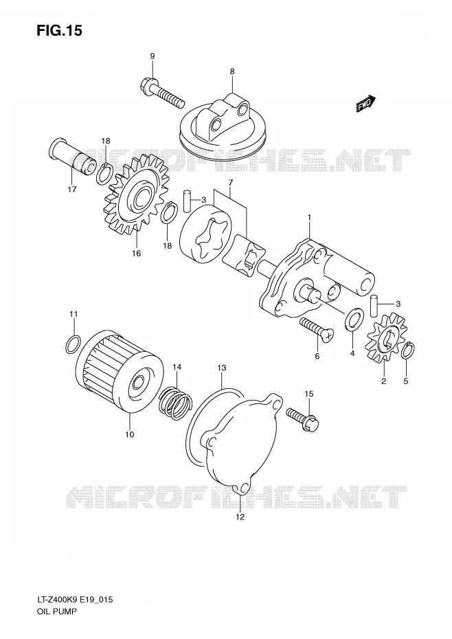 OIL PUMP Suzuki QUAD 400 QUADSPORT 2010  LT-Z400L0(E19)