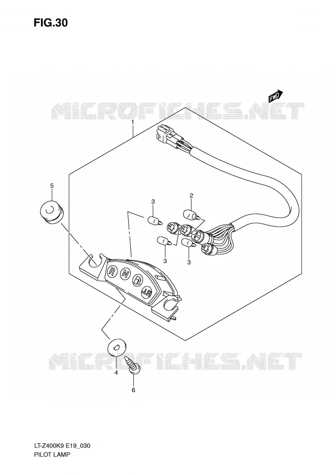 PILOT LAMPS Suzuki QUAD 400 QUADSPORT 2010  LT-Z400L0(E19)