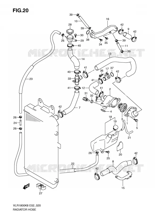 RADIATOR HOSE - EXPANSION TANK Suzuki MOTO 1800 INTRUDER 2009  VLR1800UFK9(E2)