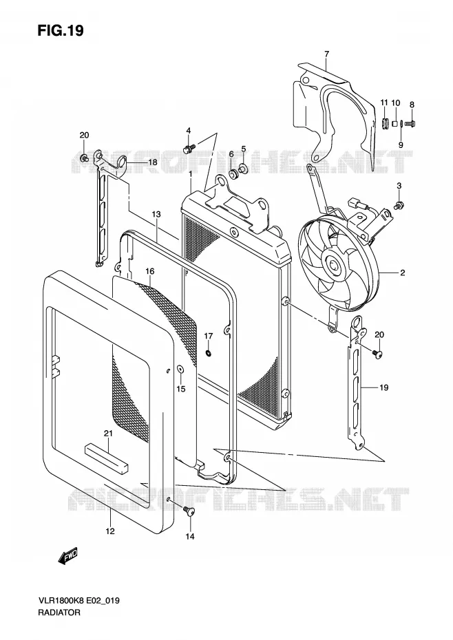 RADIATOR Suzuki MOTO 1800 BOULEVARD 2008  VLR1800U2K8(E2)