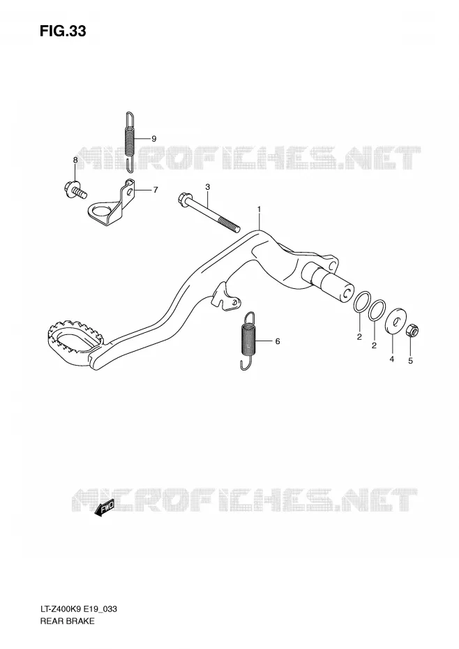 REAR BRAKE Suzuki QUAD 400 QUADSPORT 2009  LT-Z400ZK9(E19)