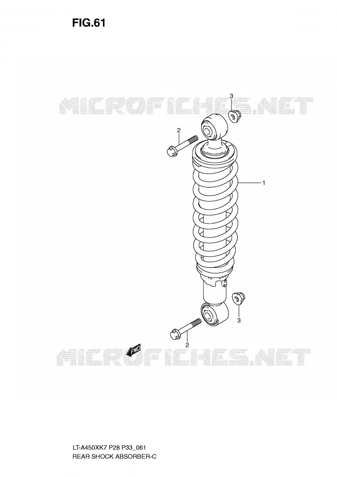 REAR SHOCK ABSORBER Suzuki QUAD 450 KINGQUAD 2007  LT-A450XK7(P28/P33)