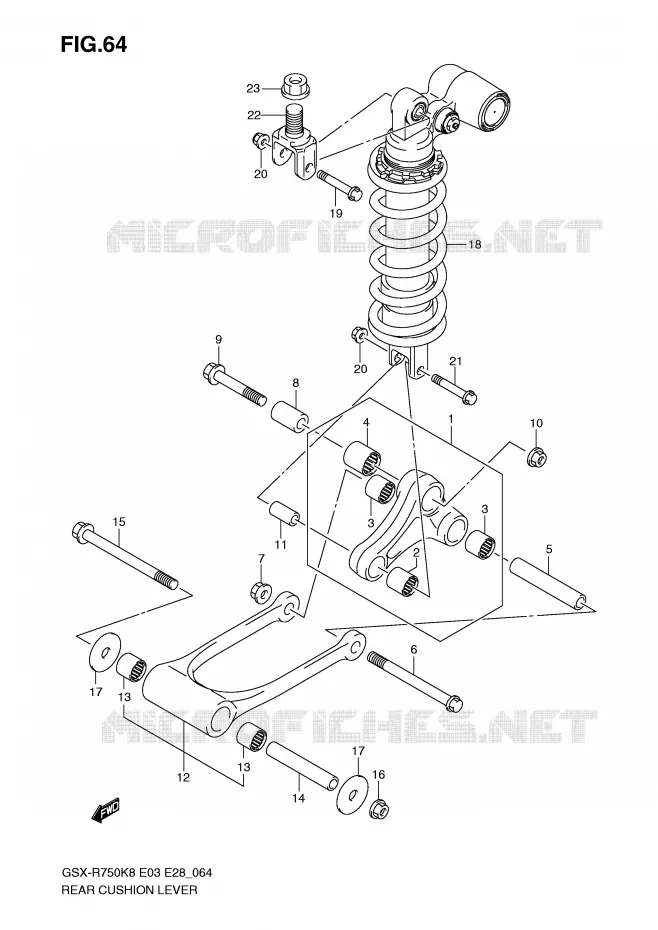 SHOCK ABSORBER LINKAGE Suzuki MOTO 750 GSX-R 2008  GSX-R750K8(E3/E28)