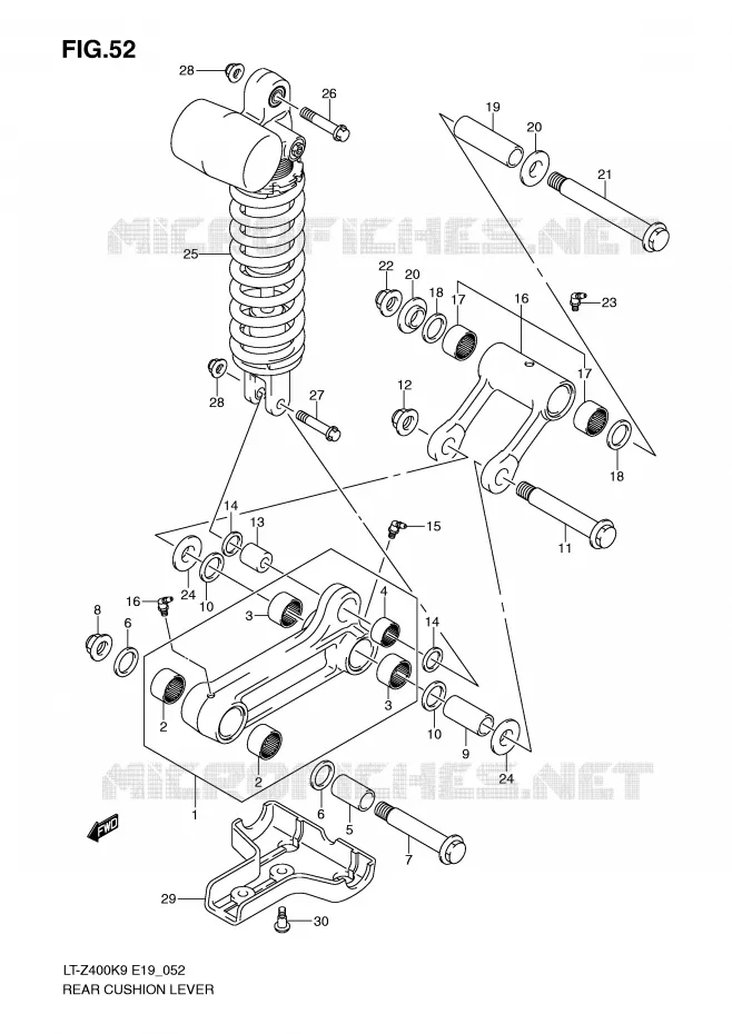 SHOCK ABSORBER LINKAGE Suzuki QUAD 400 QUADSPORT 2009  LT-Z400ZK9(E19)
