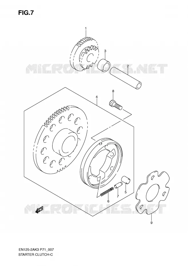 STARTER MOTOR CLUTCH Suzuki MOTO 125 EN 2003  EN125-2AK3(P71)