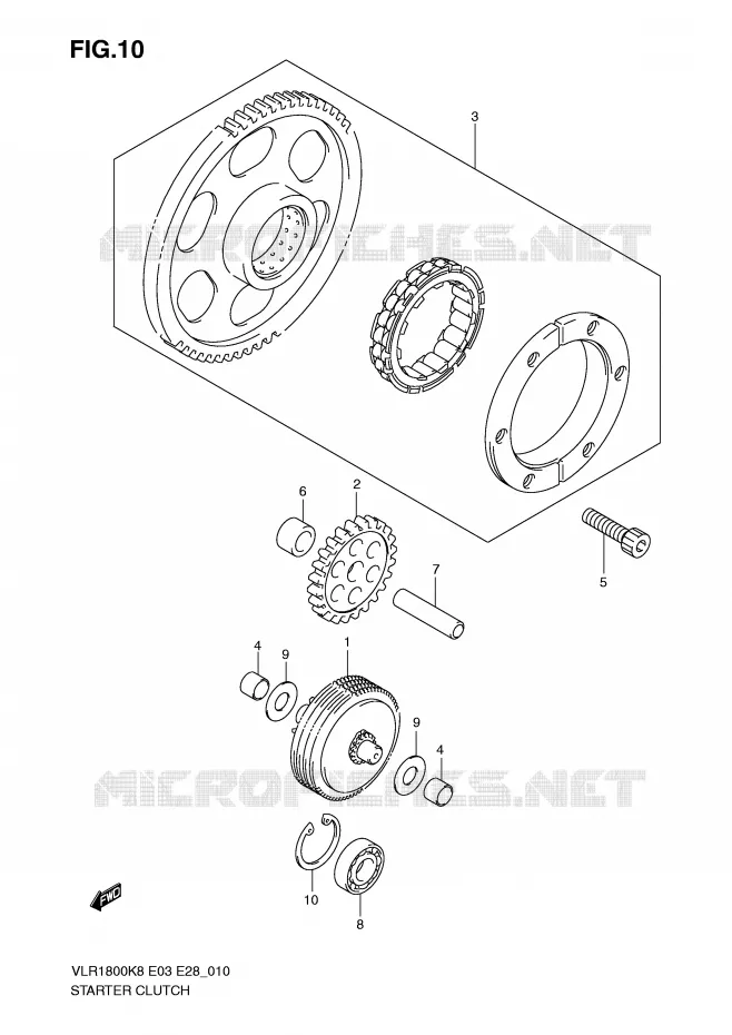 STARTER MOTOR CLUTCH Suzuki MOTO 1800 BOULEVARD 2008  VLR1800K8(E3/E28)