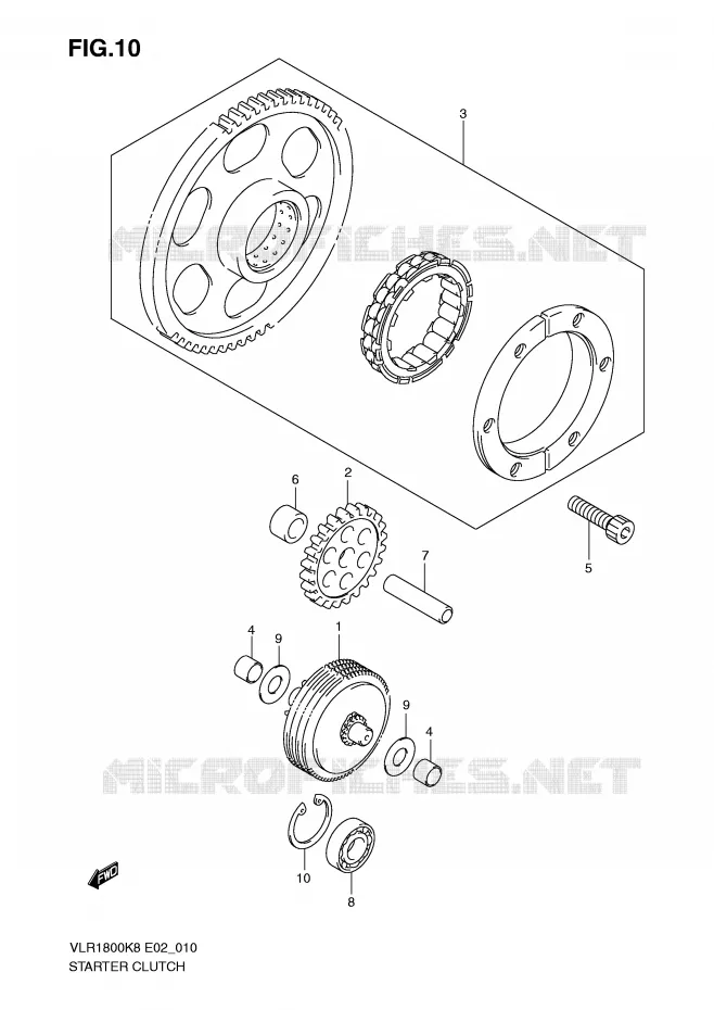 STARTER MOTOR CLUTCH Suzuki MOTO 1800 BOULEVARD 2008  VLR1800U2K8(E2)