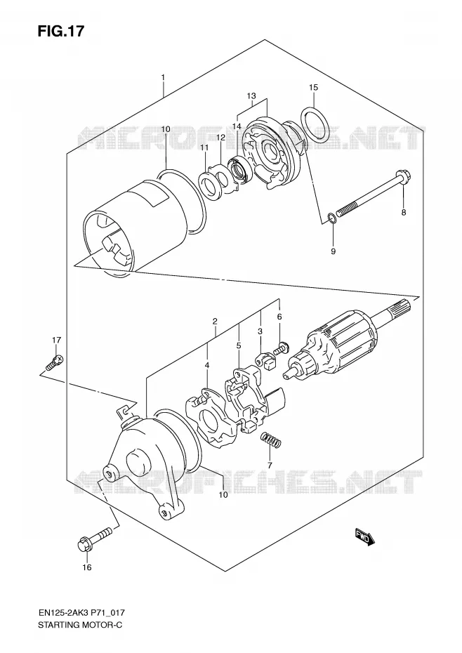 STARTER MOTOR (DAICHOKOU) Suzuki MOTO 125 EN 2006  EN125HUZK6(P71)