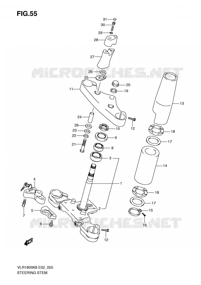 STEERING COLUMN Suzuki MOTO 1800 BOULEVARD 2008  VLR1800U2K8(E2)
