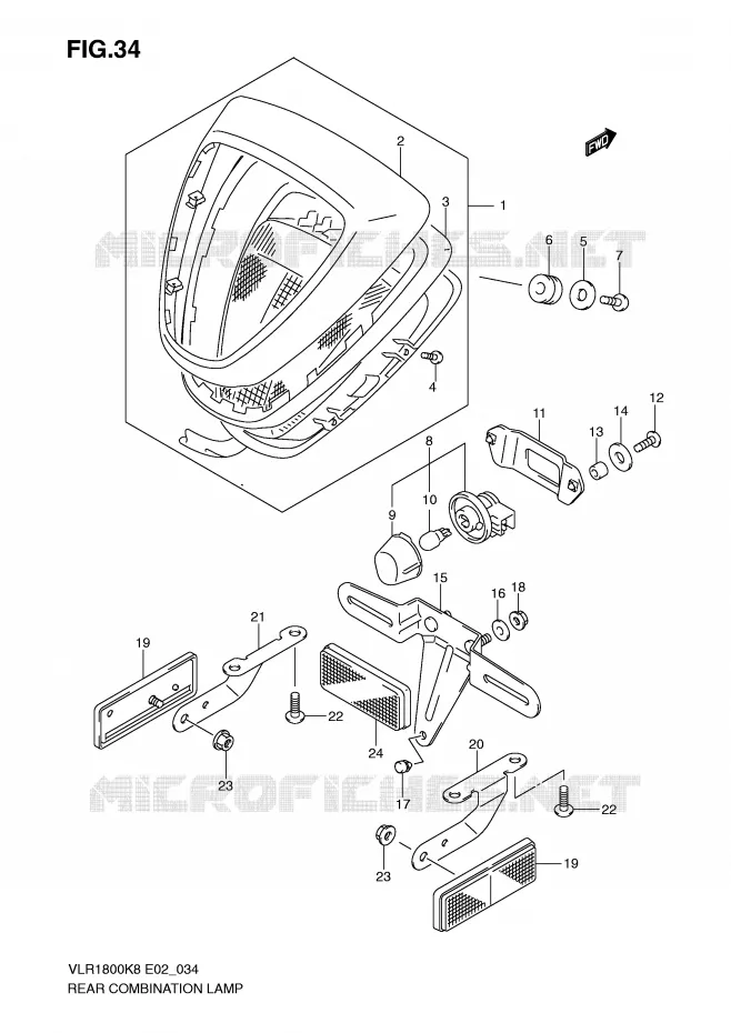TAIL LIGHT Suzuki MOTO 1800 INTRUDER 2010  VLR1800L0(E2)