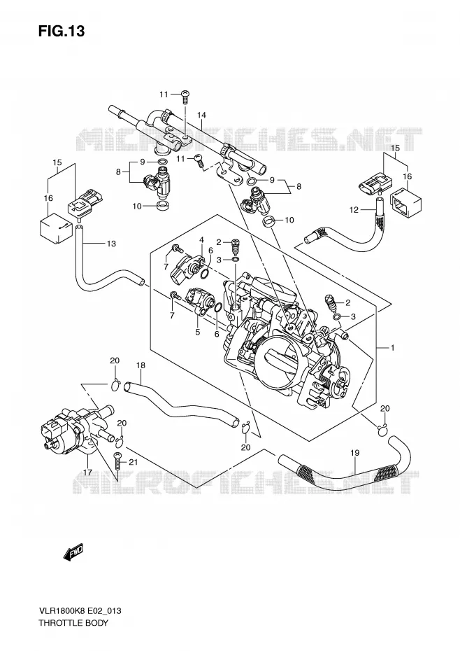 THROTTLE BODY Suzuki MOTO 1800 INTRUDER 2009  VLR1800TK9(E2)