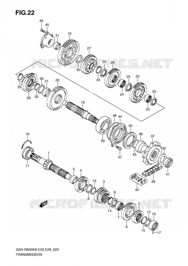 TRANSMISSION Suzuki MOTO 600 GSX-R 2009  GSX-R600K9(E3/E28)