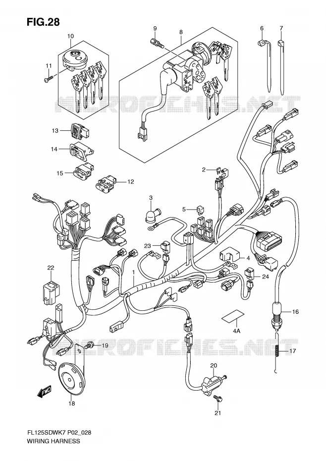 WIRING HARNESS Suzuki SCOOTER 125 FL 2008  FL125SDWK8(P2)