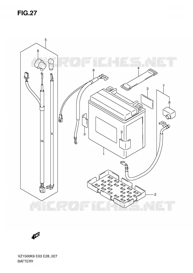 BATTERY Suzuki MOTO 1500 BOULEVARD 2010  VZ1500L0(E3/E28)