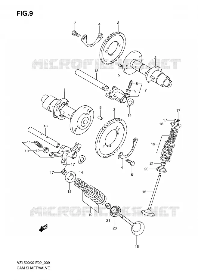 CAMSHAFT - VALVES Suzuki MOTO 1500 BOULEVARD-M91 2010  VZ1500L0(E2)