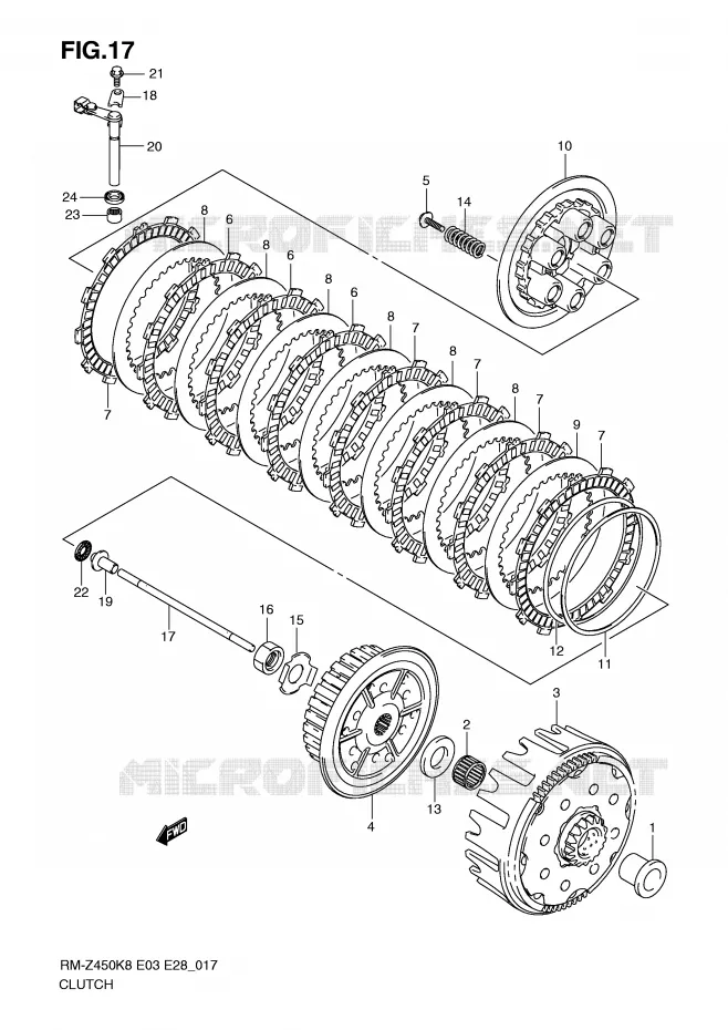 CLUTCH Suzuki MOTO 450 RM-Z 2010  RM-Z450L0(E3/E28)