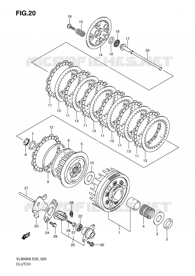 CLUTCH Suzuki MOTO 800 VOLUSIA 2008  VL800K8(E2)