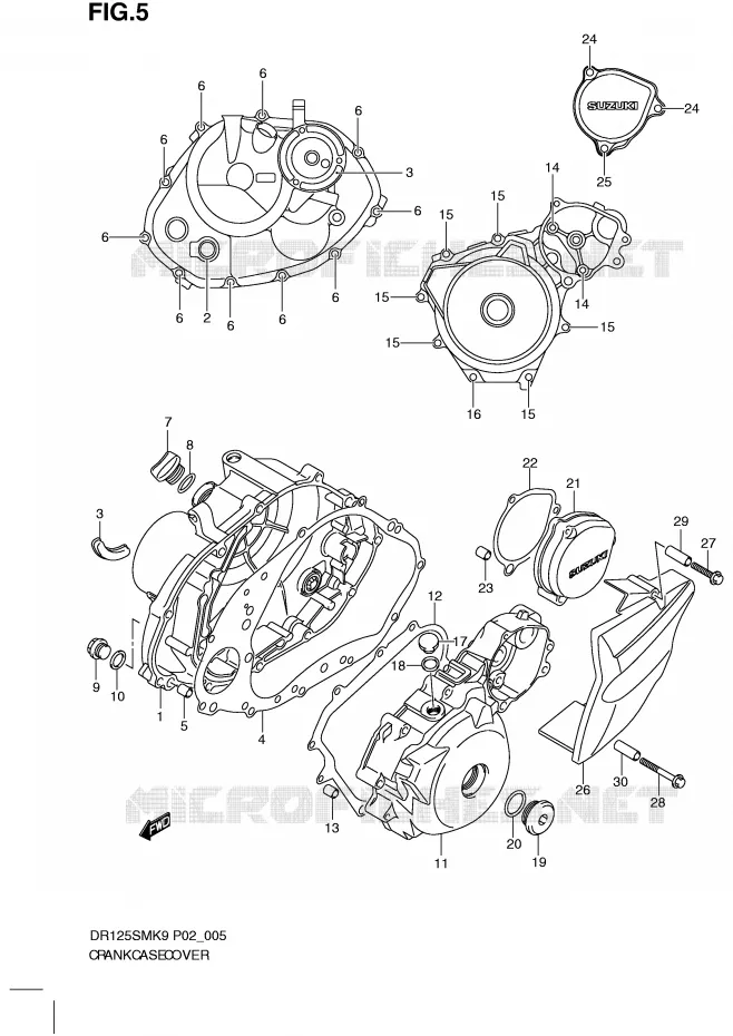 CRANKCASE COVER Suzuki MOTO 125 DR 2009  DR125SMK9