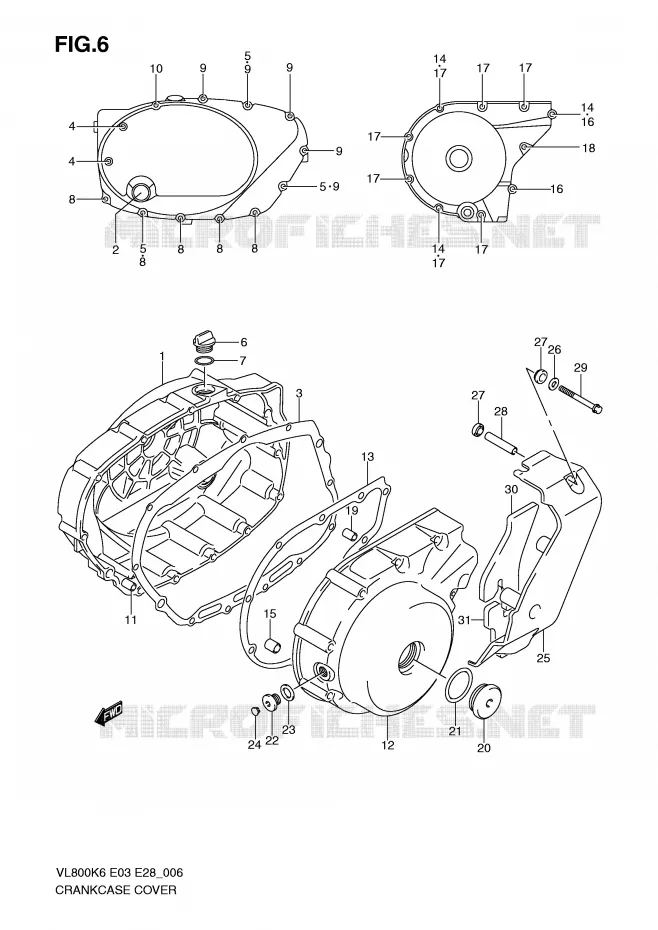 CRANKCASE COVER Suzuki MOTO 800 VOLUSIA 2007  VL800CK7(E3/E28)