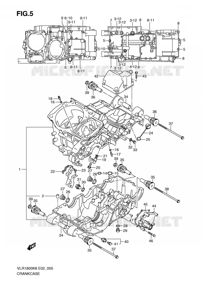 CRANKCASE Suzuki MOTO 1800 BOULEVARD 2008  VLR1800U2K8(E2)