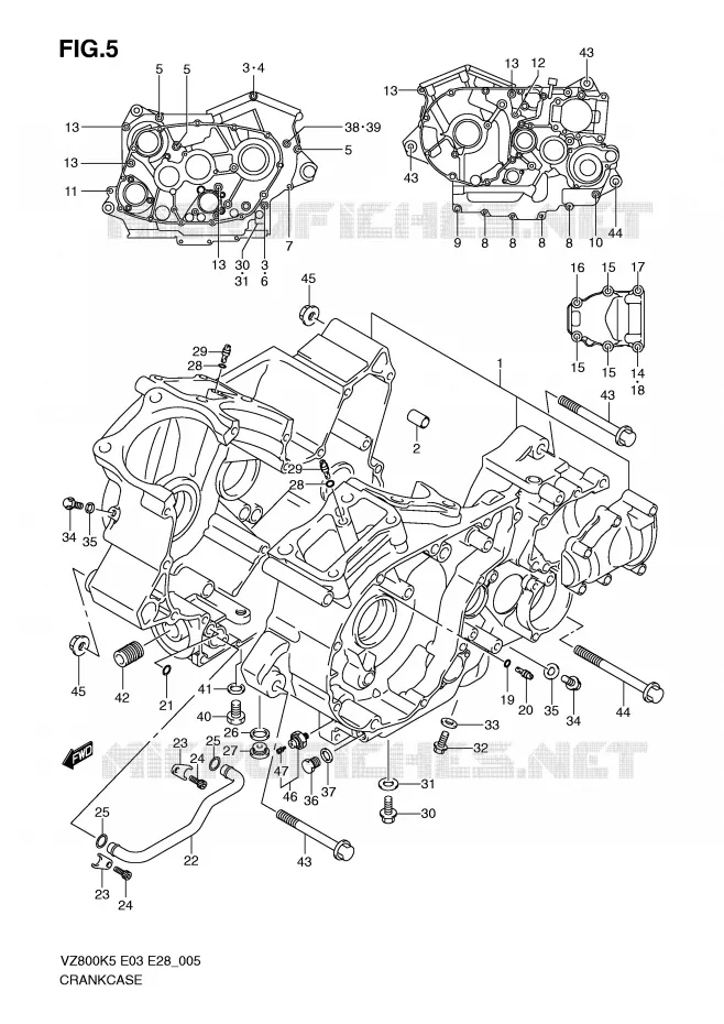 CRANKCASE Suzuki MOTO 800 MARAUDER 2007  VZ800K7(E3/E28)