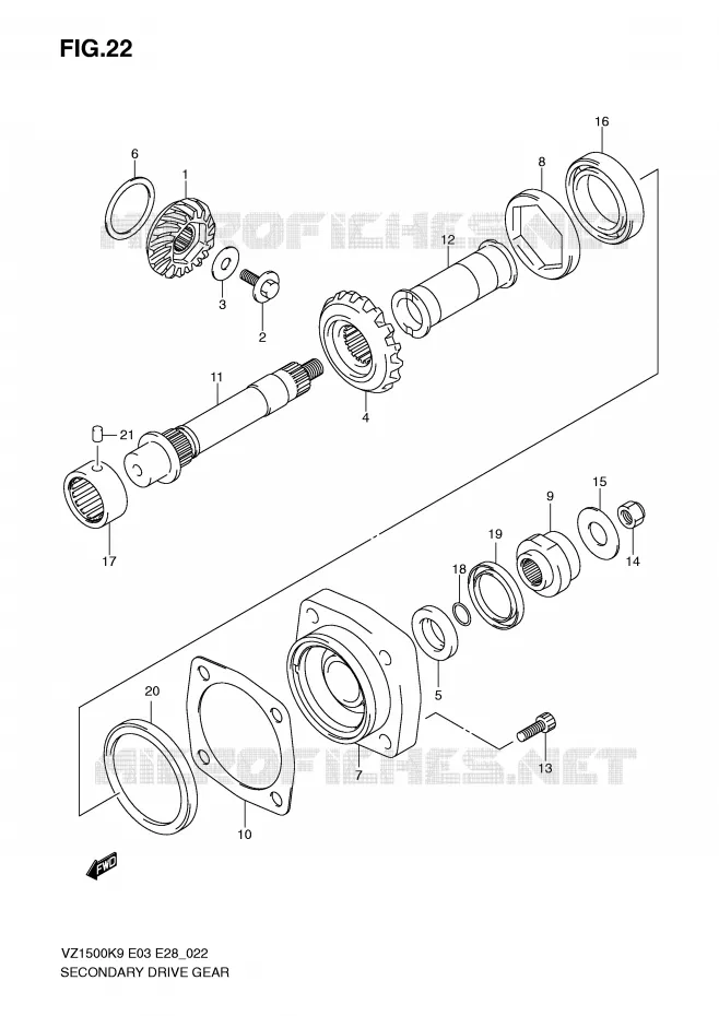 DRIVESHAFT Suzuki MOTO 1500 BOULEVARD 2010  VZ1500L0(E3/E28)