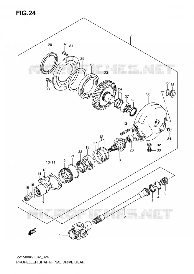 DRIVESHAFT Suzuki MOTO 1500 BOULEVARD-M91 2010  VZ1500L0(E2)