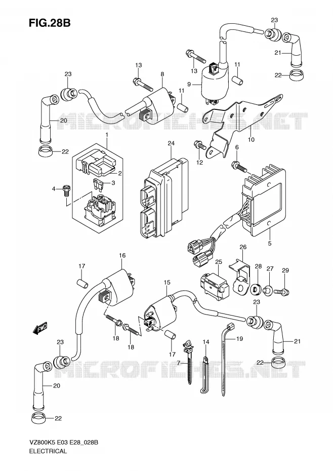 ELECTRICAL (MODEL K9 E33) Suzuki MOTO 800 MARAUDER 2005  VZ800K5(E3/E28)