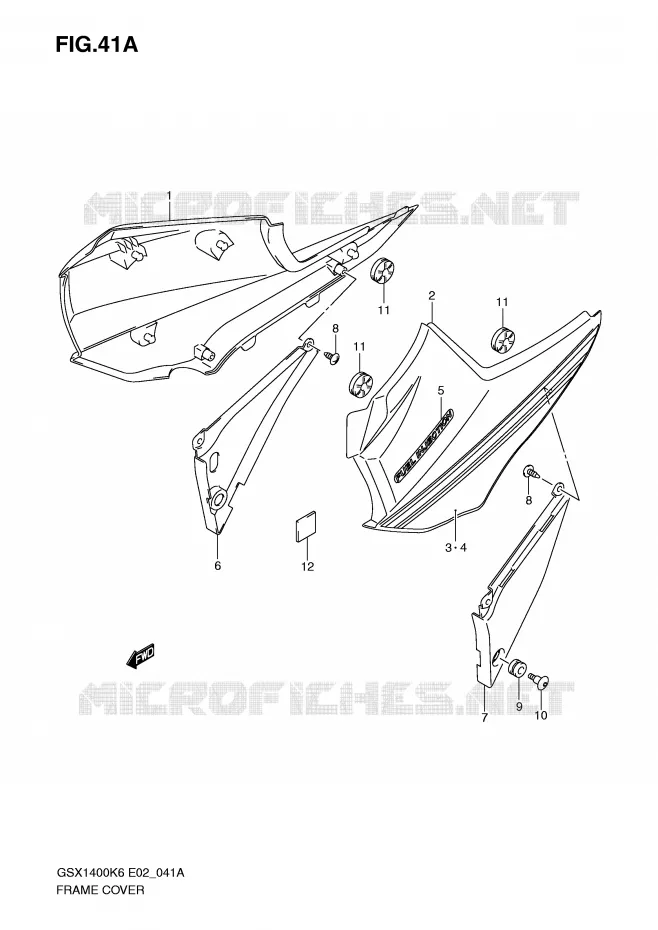 FAIRING (GSX1400ZK7) Suzuki MOTO 1400 GSX 2007  GSX1400K7(E2)
