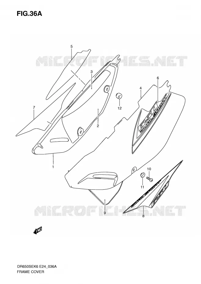 FAIRING (MODEL K8/K9/L0) Suzuki MOTO 650 DR 2006  DR650SEK6(E24)