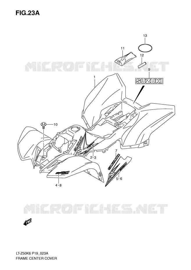 FAIRING (MODEL K8/K9) Suzuki QUAD 50 QUADSPORT 2012  LT-Z50L0(P19)
