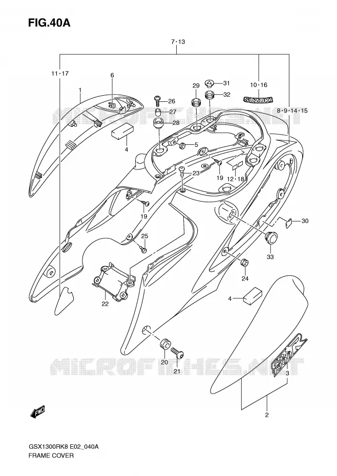 FAIRING (MODEL K9) Suzuki MOTO 1300 HAYABUSA 2009  GSX1300RK9(E2)