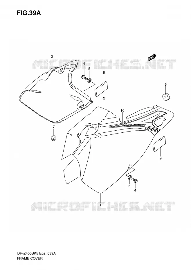 FAIRING (MODEL K9) Suzuki MOTO 400 DR-Z 2005  DR-Z400SK5(E2)
