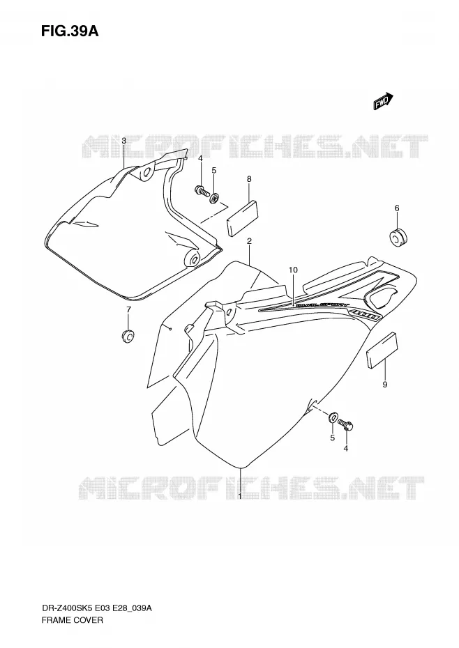 FAIRING (MODEL K9) Suzuki MOTO 400 DR-Z 2008  DR-Z400SK8(E3/E28)