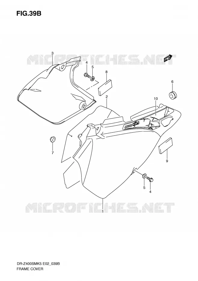 FAIRING (MODEL K9) Suzuki MOTO 400 DR-Z 2008  DR-Z400SMK8(E2)