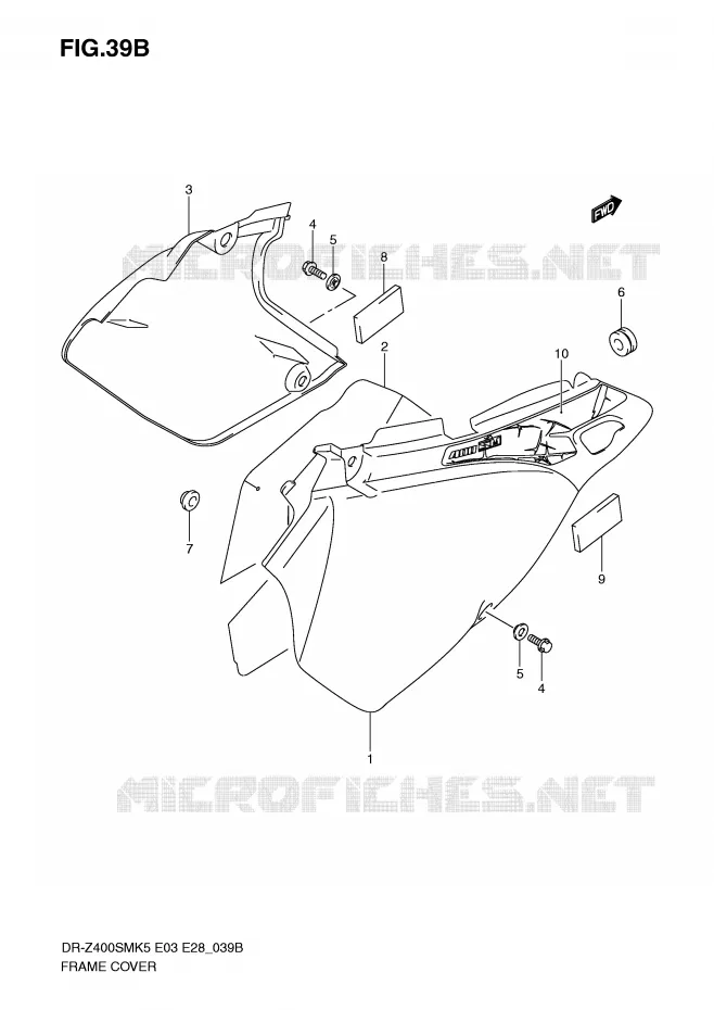 FAIRING (MODEL K9) Suzuki MOTO 400 DR-Z 2009  DR-Z400SMK9(E3/E28)