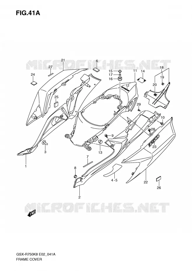 FAIRING (MODEL K9) Suzuki MOTO 750 GSX-R 2010  GSX-R750UFL0(E2)